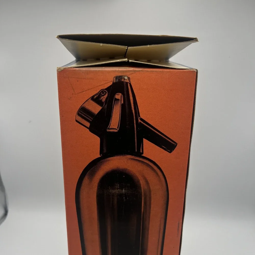 Vintage Hostmaster Syphon Soda Water Maker Red Metallic Barware with Box